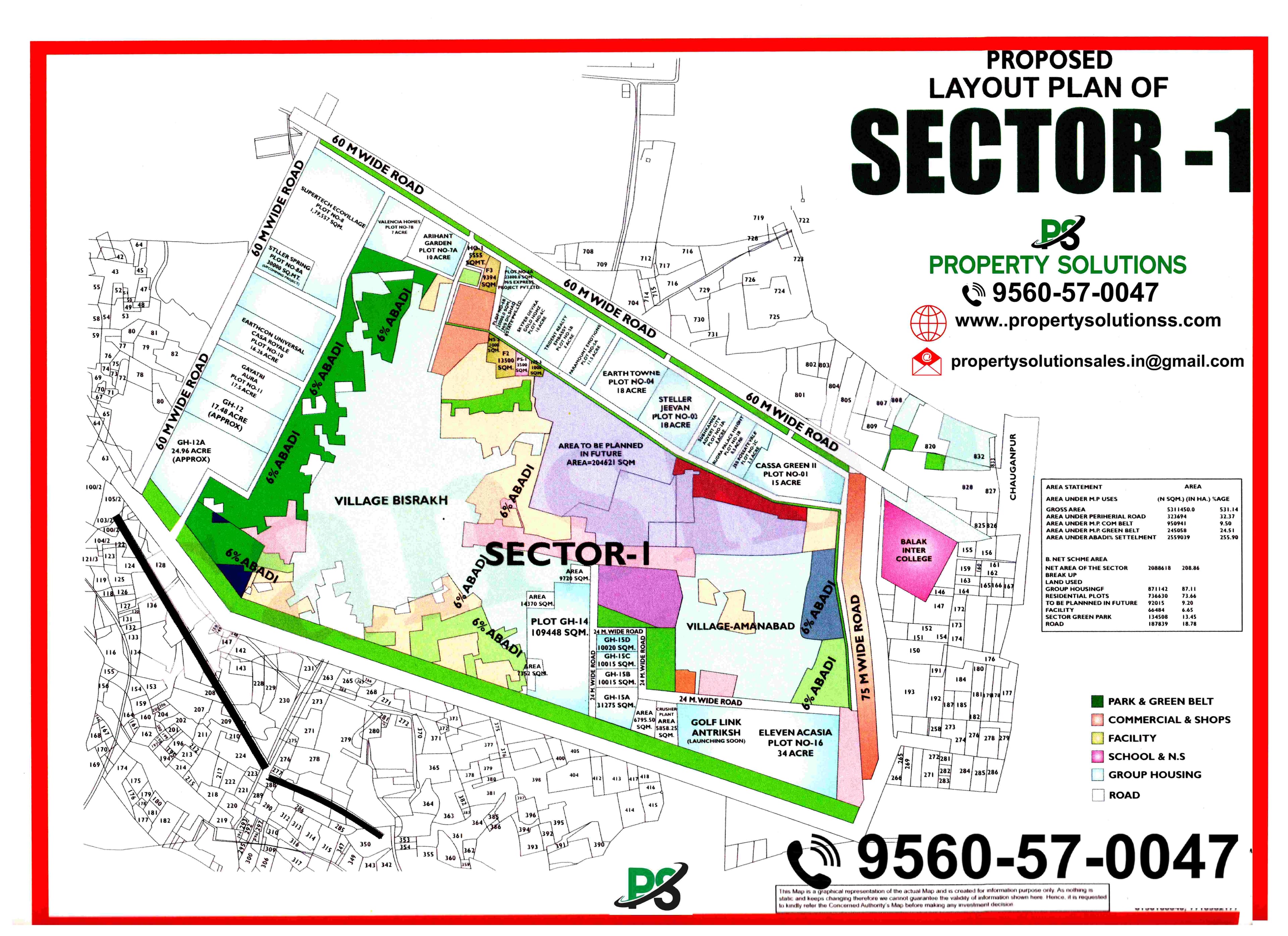 LAYOUT PLAN OF  SECTOR -1