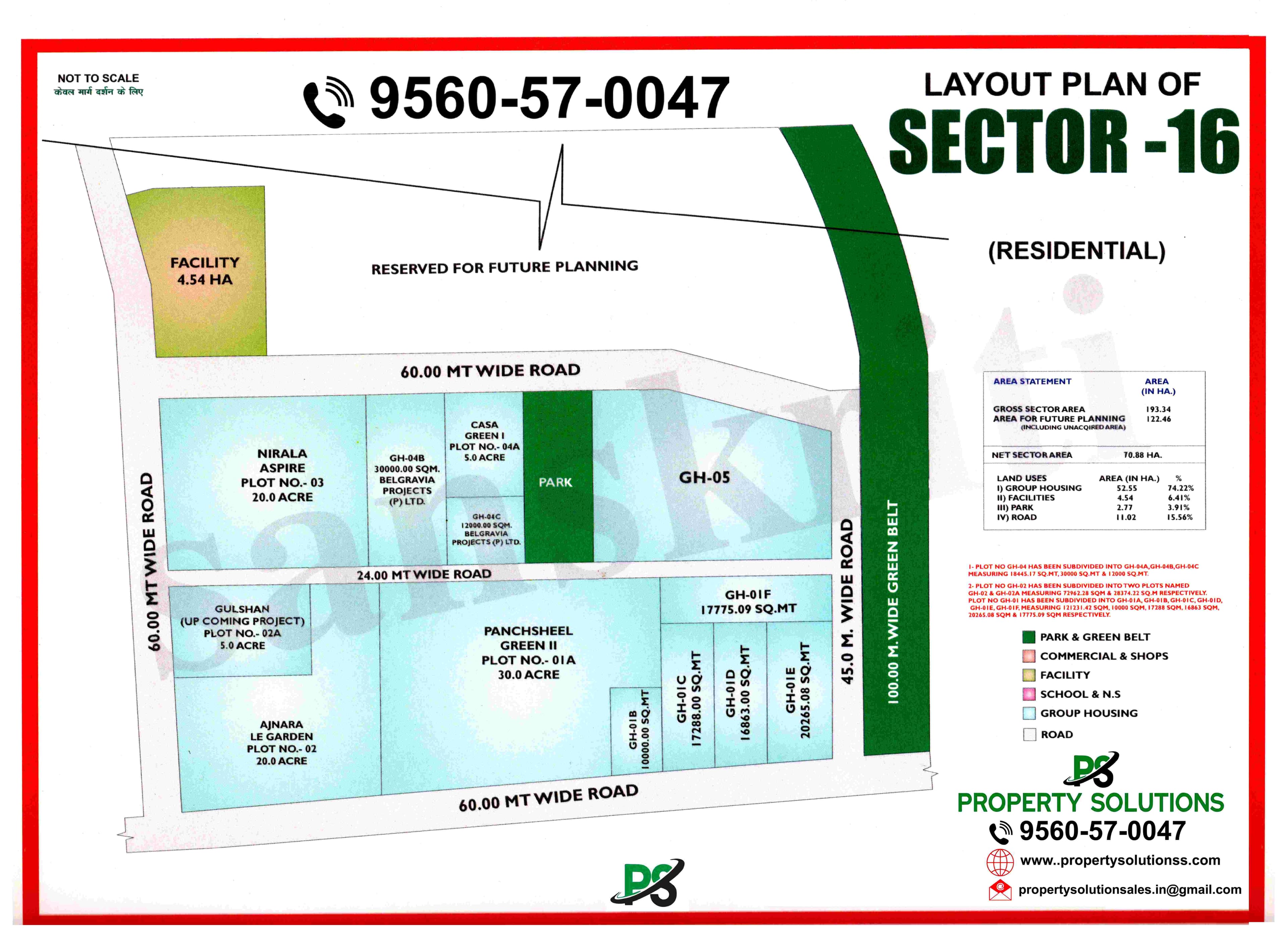 LAYOUT PLAN OF  SECTOR 16