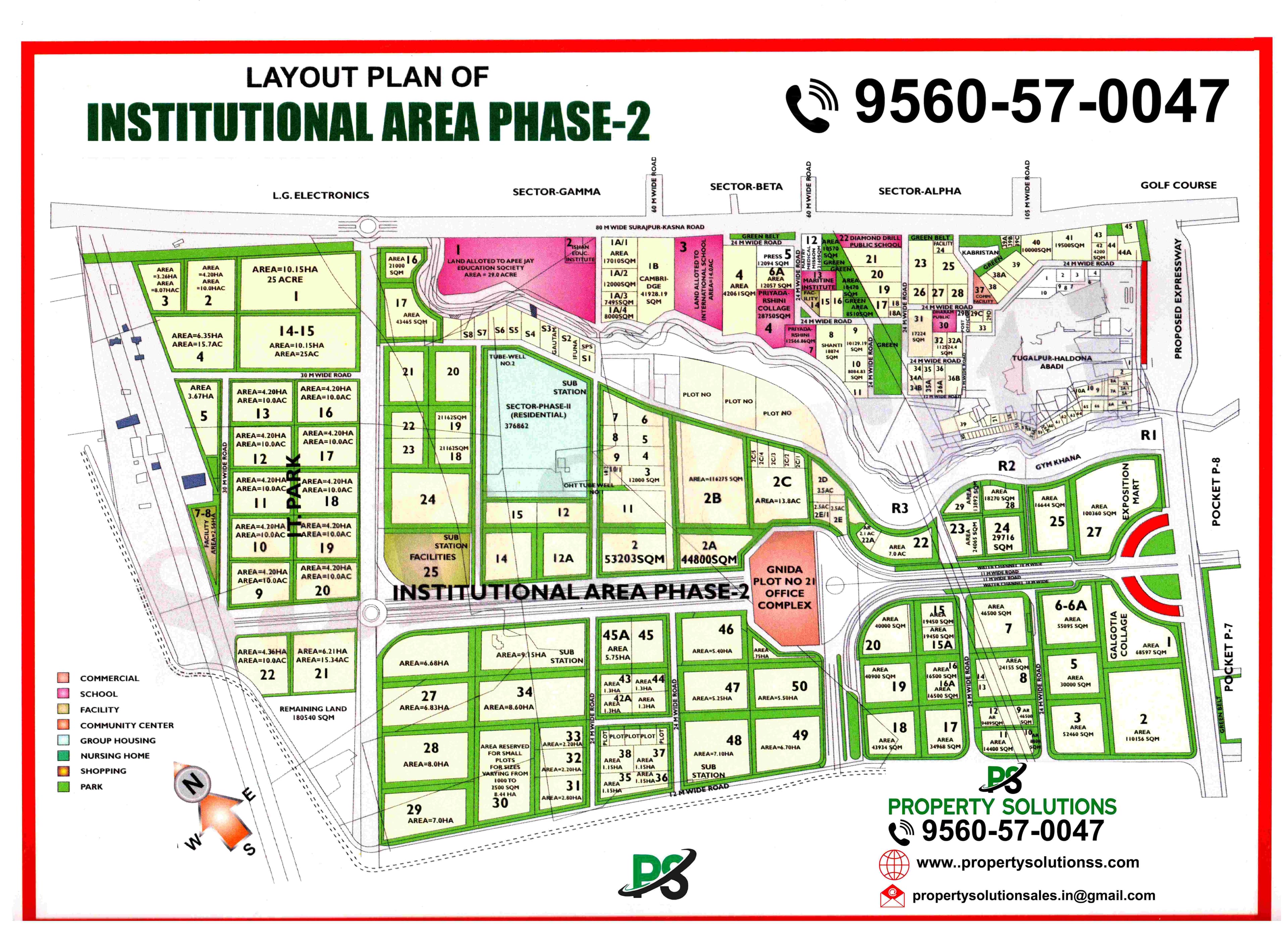 LAYOUT PLAN OF INSTITUTIONAL AREA  PHASE -2