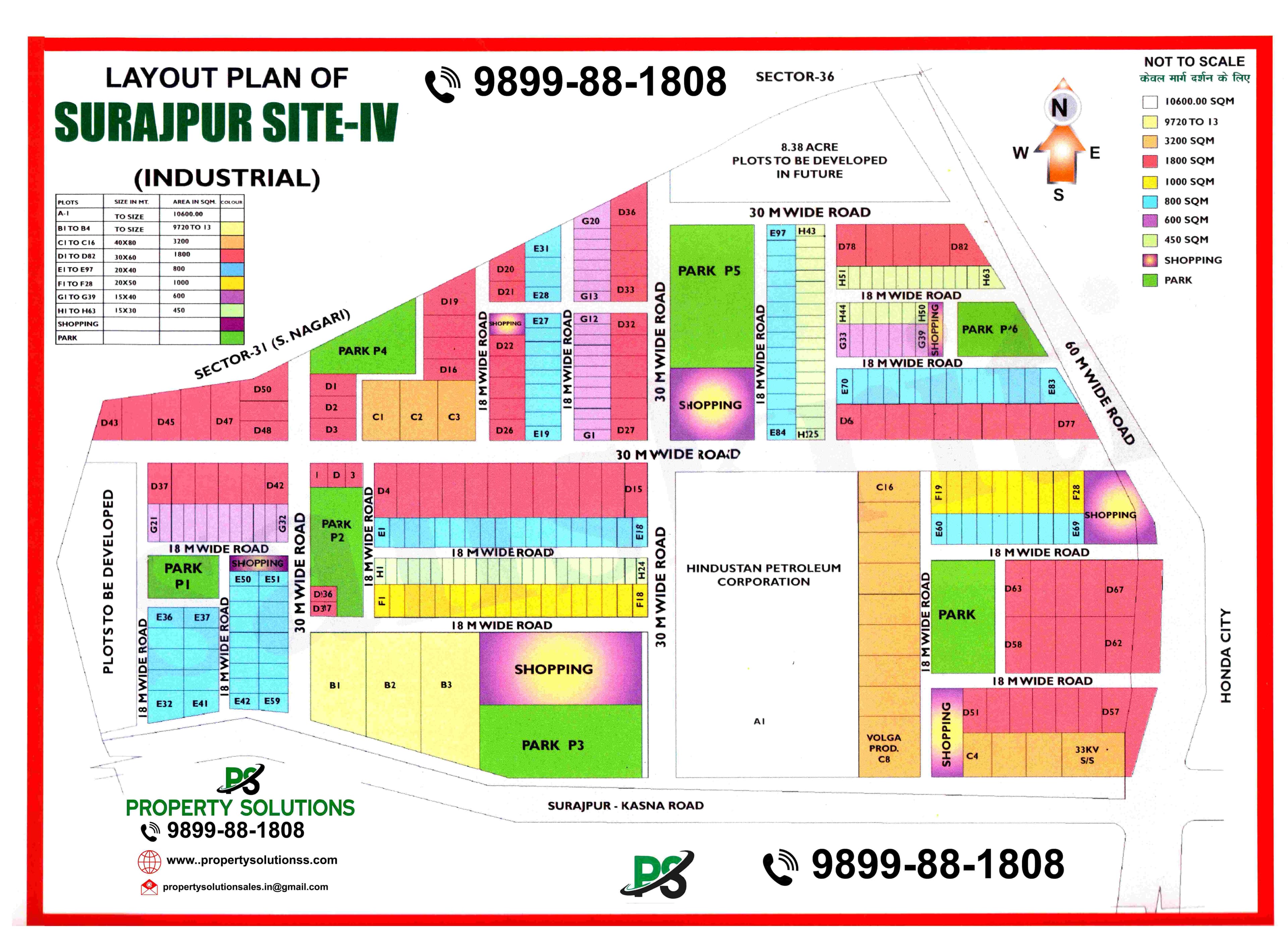 LAYOUT PLAN OF SURAJPUR SITE -4 (INDUSTRIAL AREA)