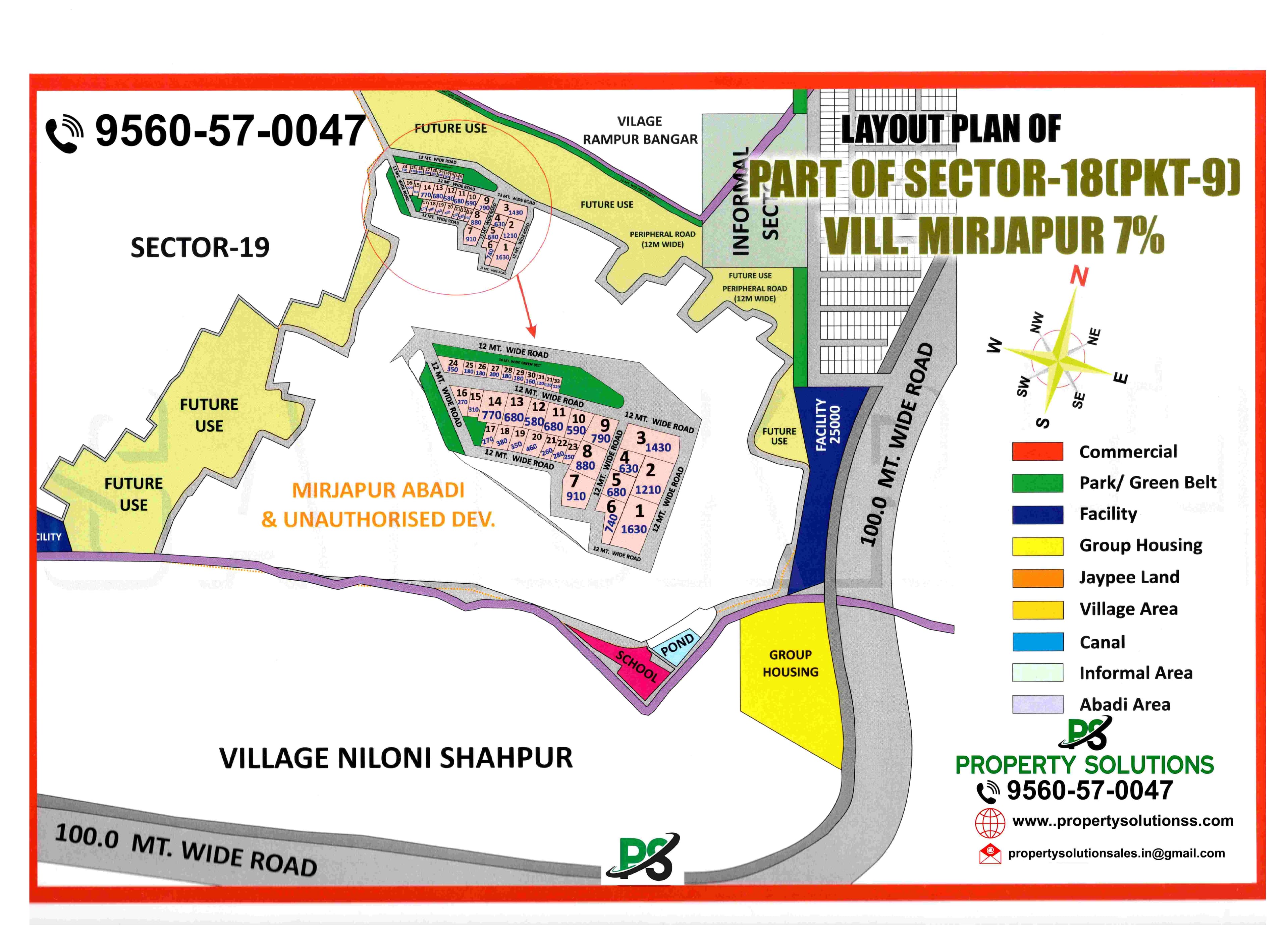 LAYOUT PLAN OF PART OF SECTOR-18(PKT-9) VILL. MIRJAPUR 7%