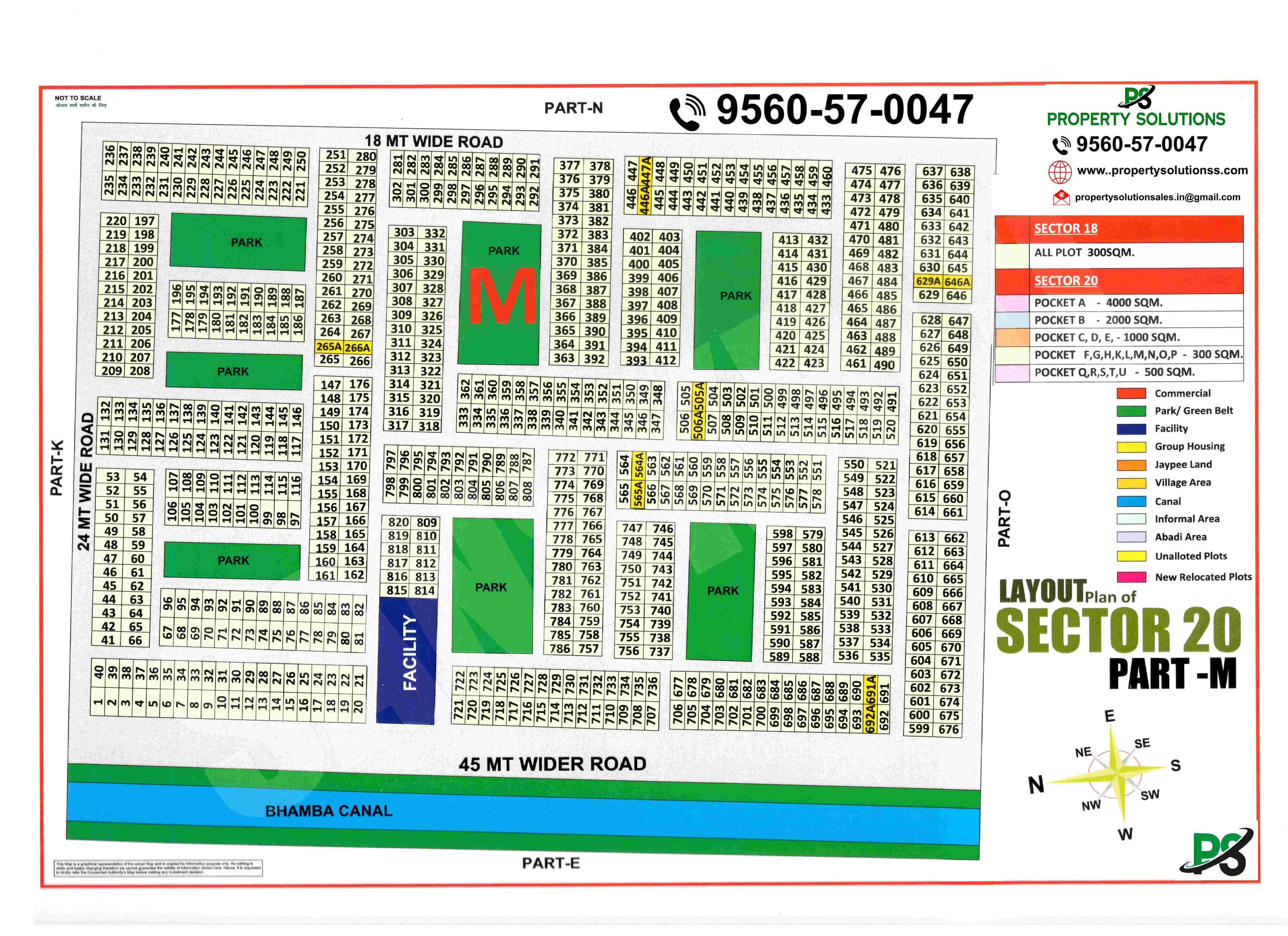 LAYOUT Plan of Rated SECTOR 20 POCKET-M