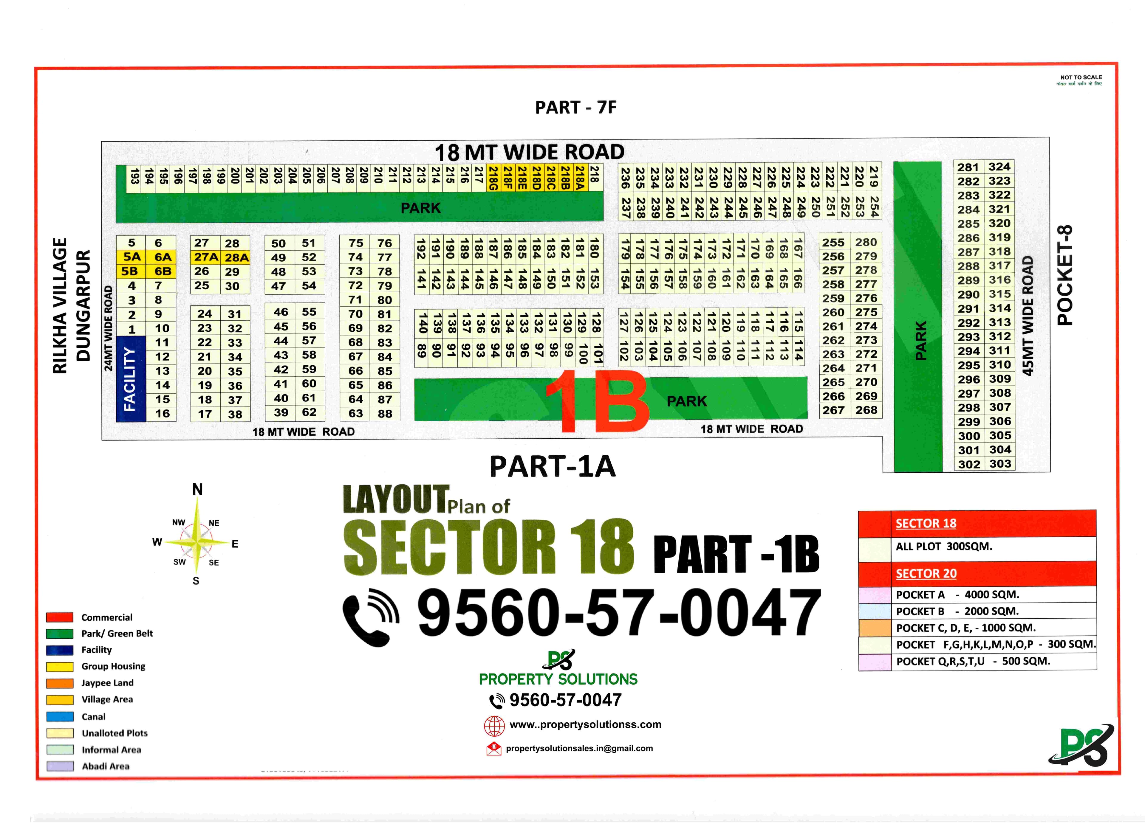 LAYOUT Plan of SECTOR 18  POCKET-1B
