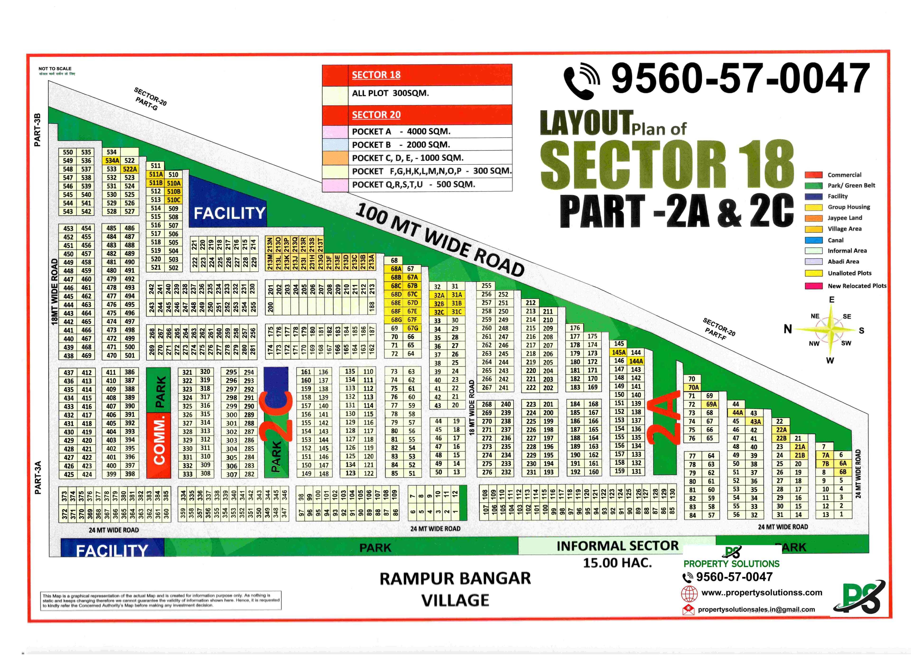 LAYOUT Plan of SECTOR 18 POCKET-2A & 2C