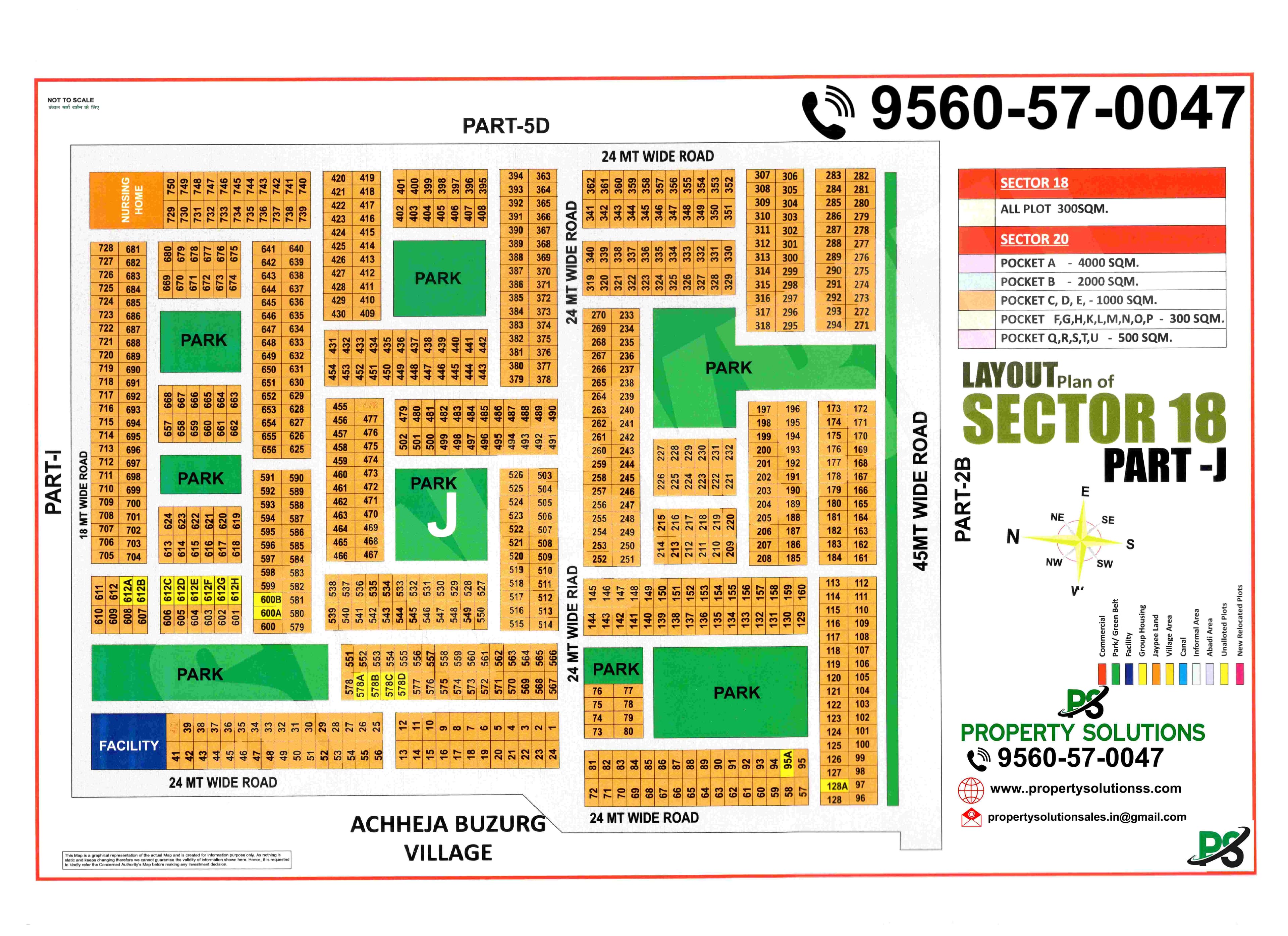 LAYOUT Plan of SECTOR 18 POCKET-J