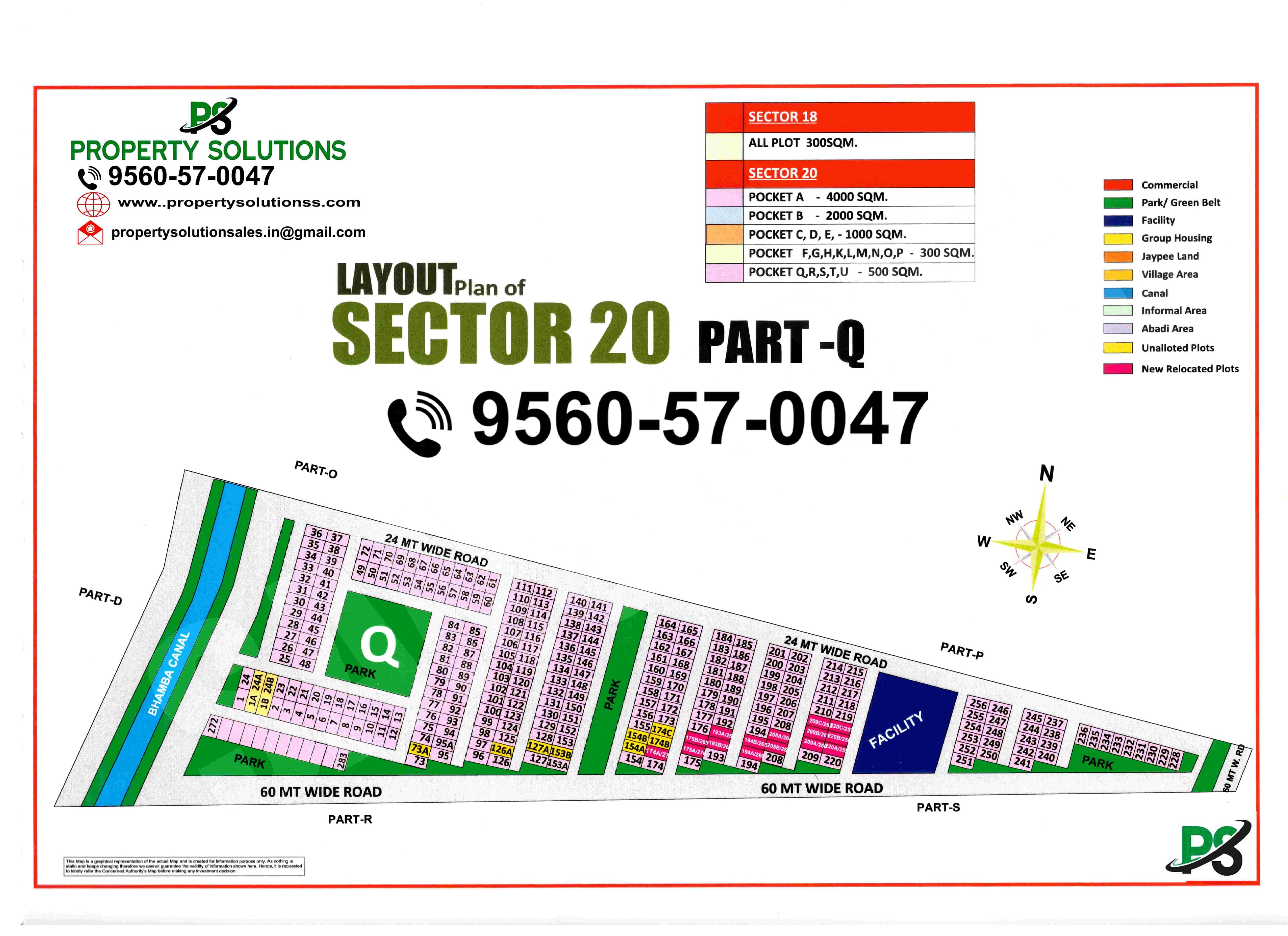 LAYOUT Plan of SECTOR 20, POCKET - Q
