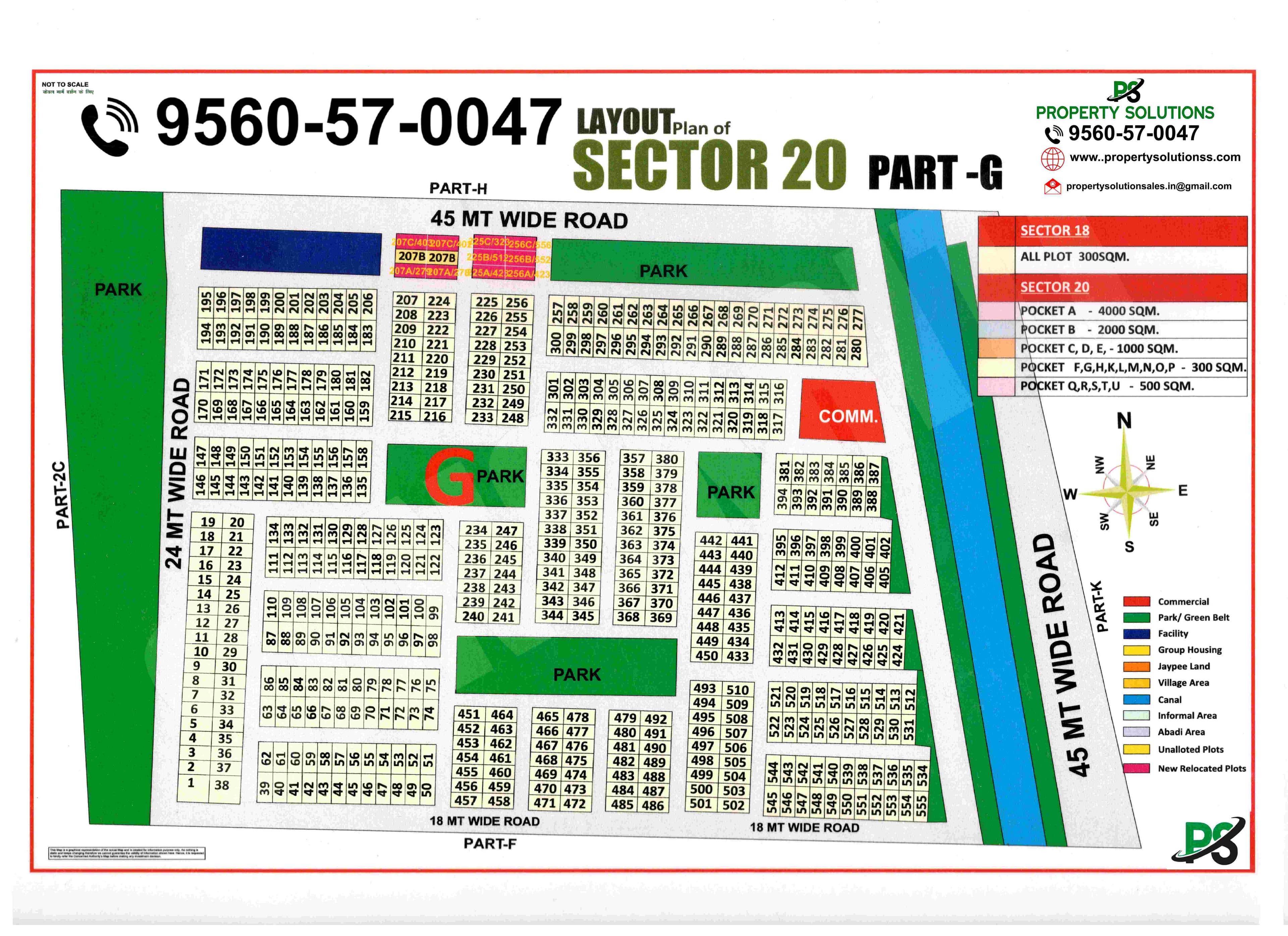 LAYOUT Plan of SECTOR 20  H  POCKET-G