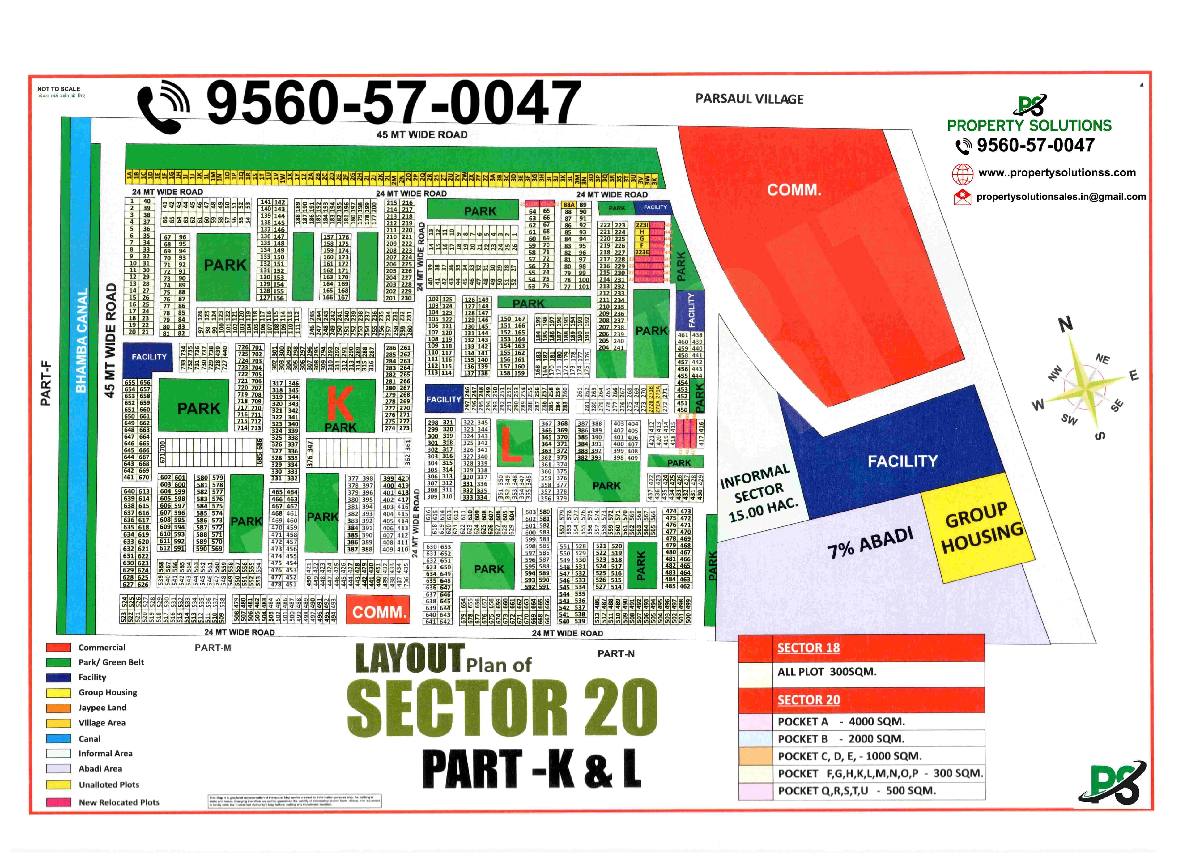 LAYOUT Plan of SECTOR 20  POCKET -K & L