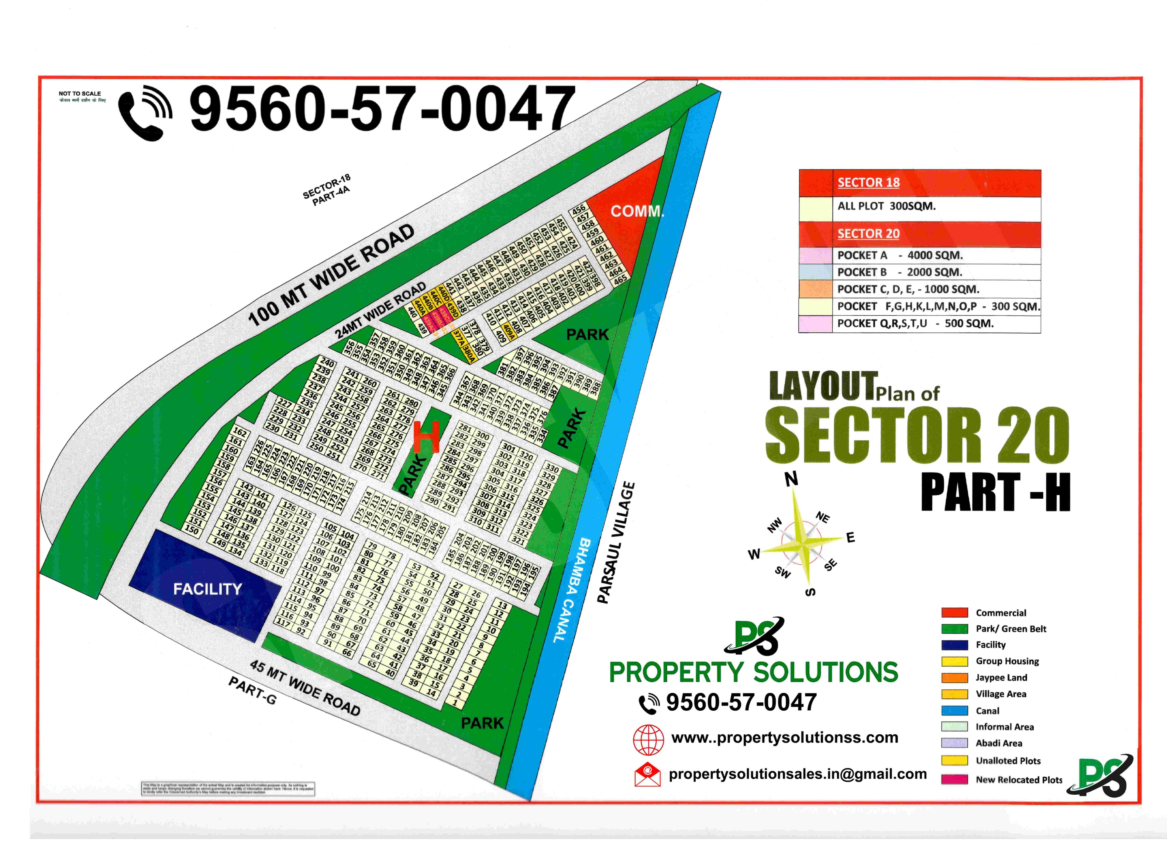 LAYOUT Plan of SECTOR 20 POCKET-H