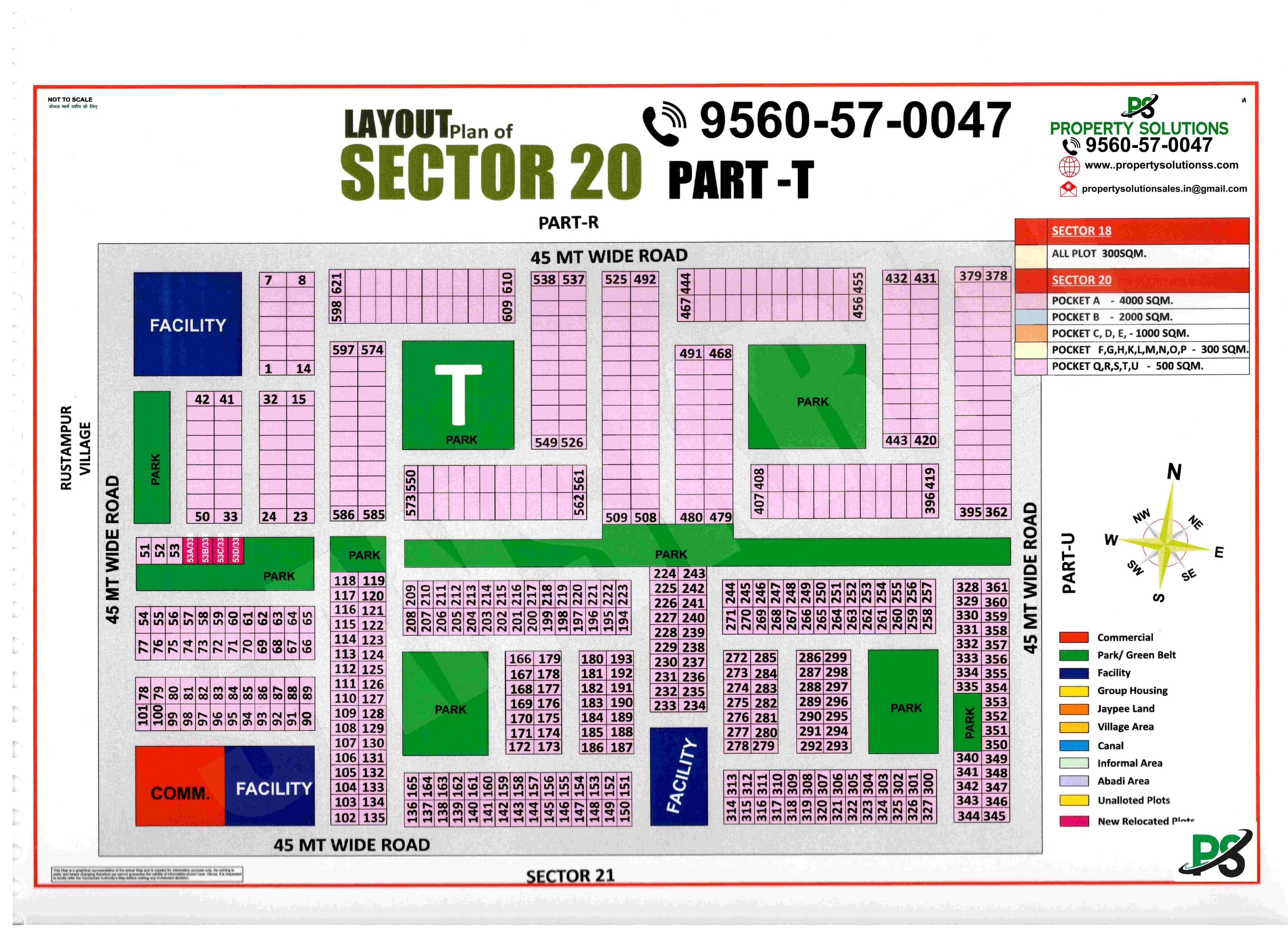 LAYOUT plan of SECTOR 20 POCKET - T
